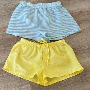SHEIN Yellow Striped Shorts